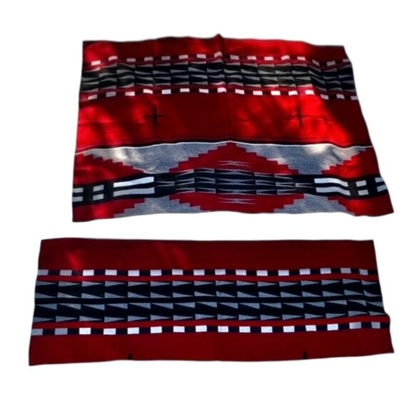 Pendleton Hidatsa Earth Pattern Blanket Remnants Am Indian College Fund 66.5x 63 - Picture 8 of 15